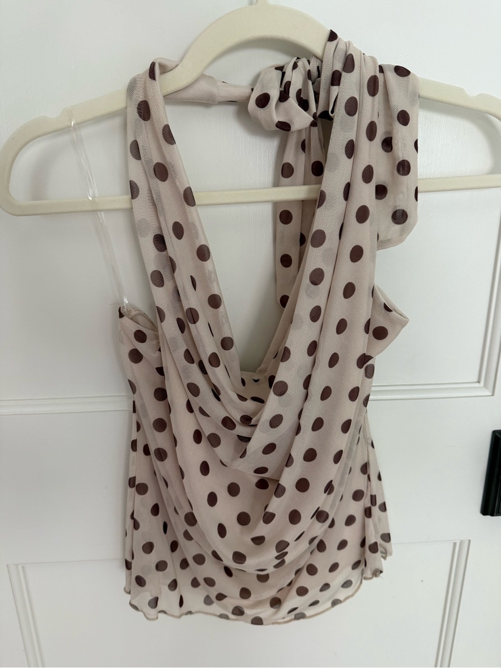 Cream + Brown Polka Dot Top